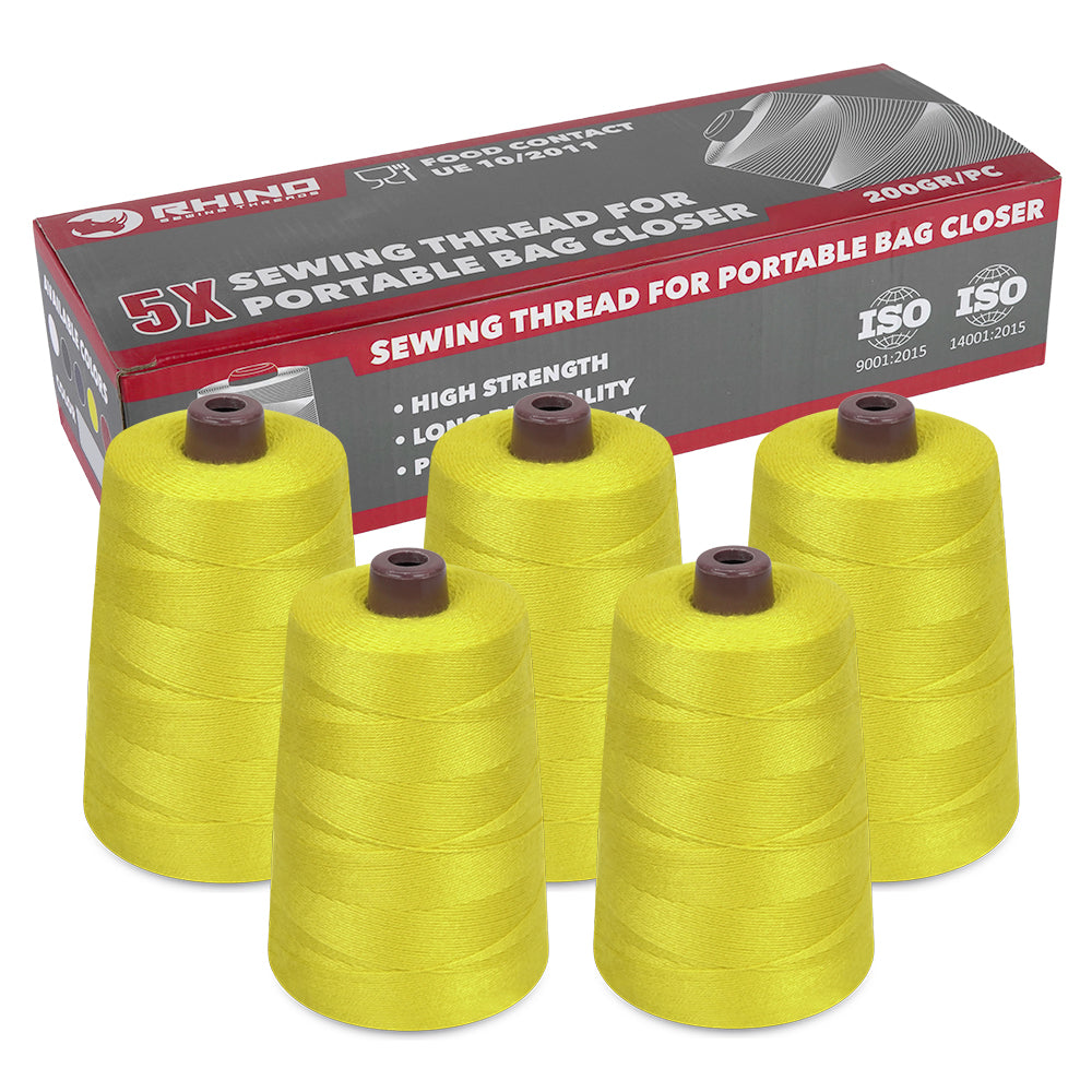 RHINO Pack de 5 Bobinas de Hilo para Máquina de Coser Sacos