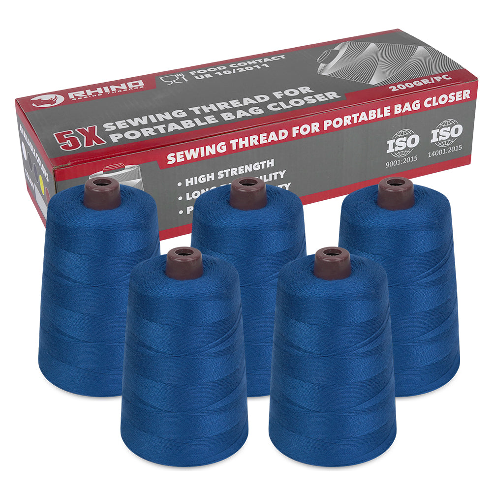 RHINO Pack de 5 Bobinas de Hilo para Máquina de Coser Sacos
