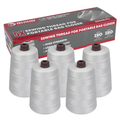 RHINO Pack de 5 Bobinas de Hilo para Máquina de Coser Sacos
