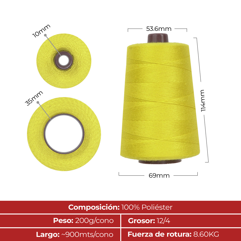 RHINO Pack de 5 Bobinas de Hilo para Máquina de Coser Sacos