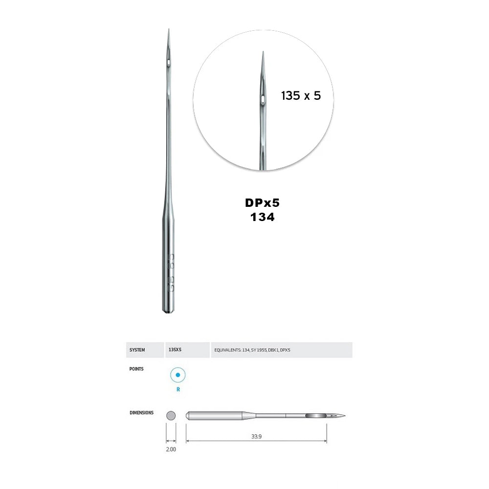 Agujas Groz-Beckert 134 DPx5 (Finas (60-70-80))