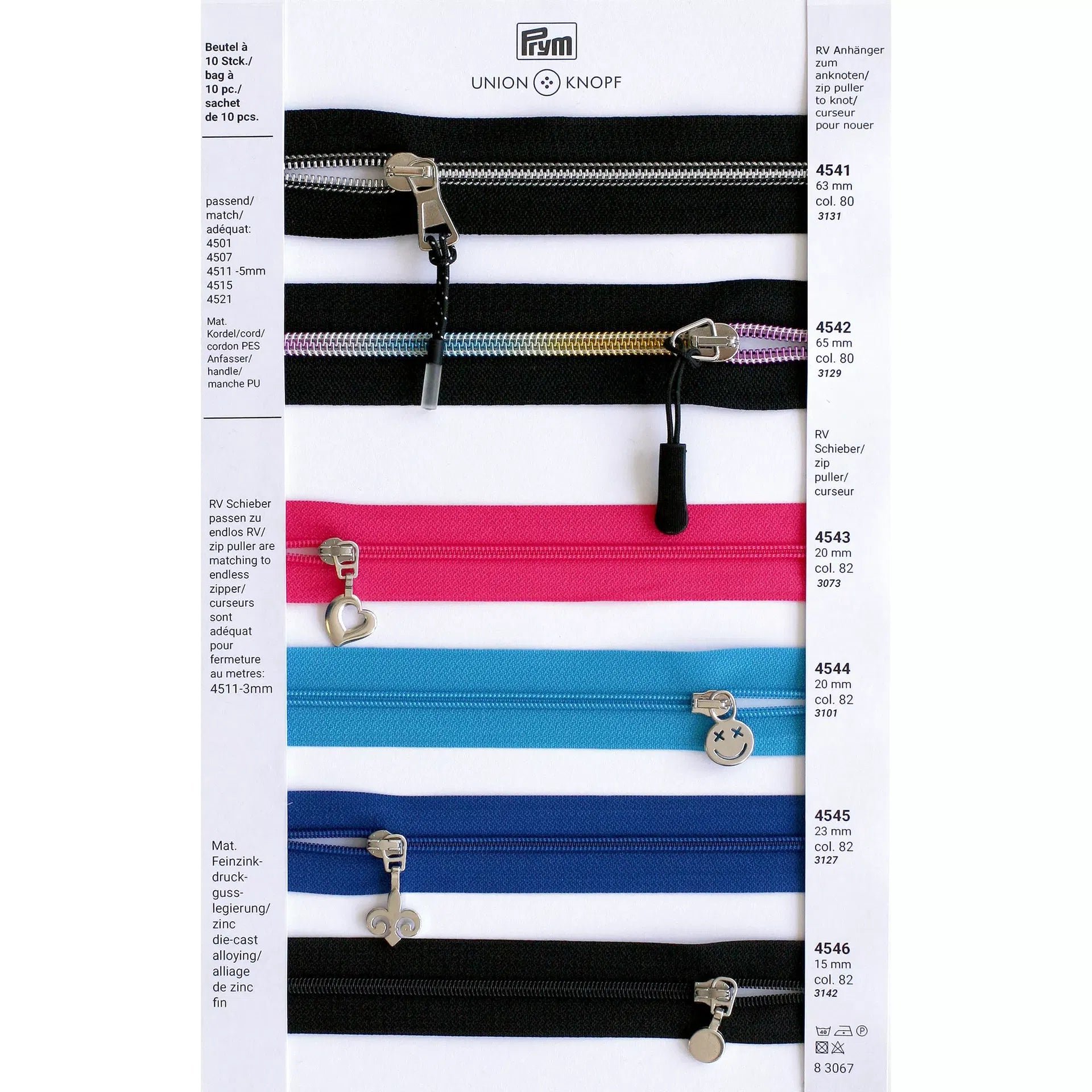 Tirador de cremallera Coghlans, 63mm, negro (Pack 5 Unidades)