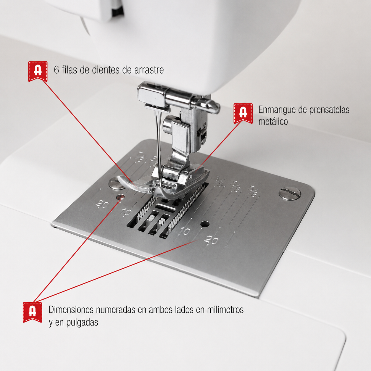 Placa de agujas Máquina de Coser Alfa Practik 9