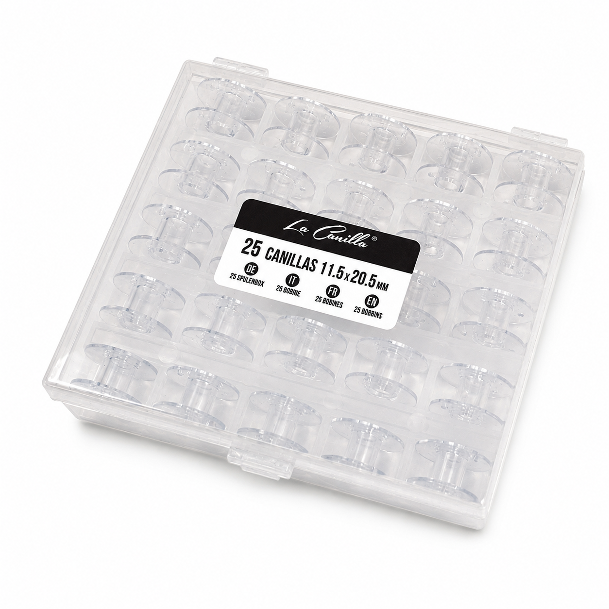 Caja de 25 canillas transparentes