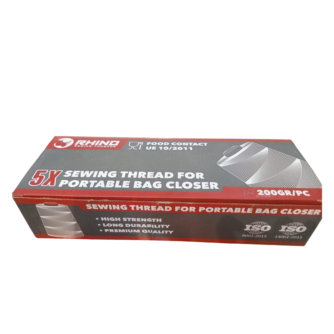 RHINO Pack de 5 Bobinas de Hilo para Máquina de Coser Sacos Color Amarillo (OUTLET)