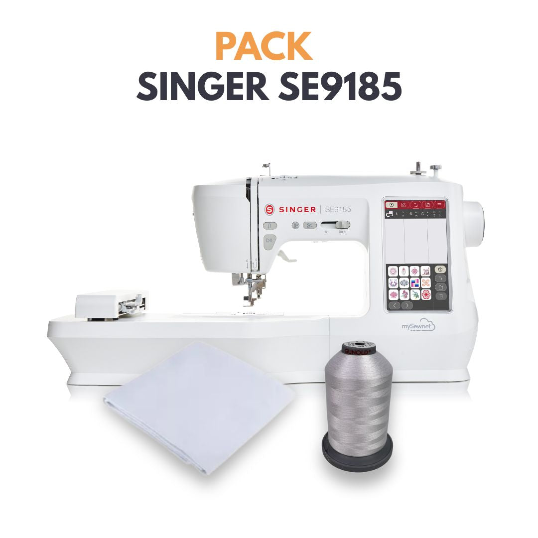 SINGER SE9185 CREATIVATE + Entretela Solvy Fabric+ Hilos GUNOLD POLY 40