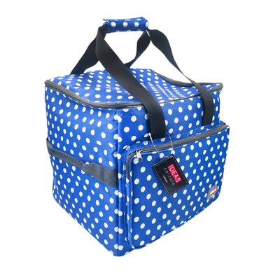 Maleta para Remalladora – Azul con Lunares Blancos