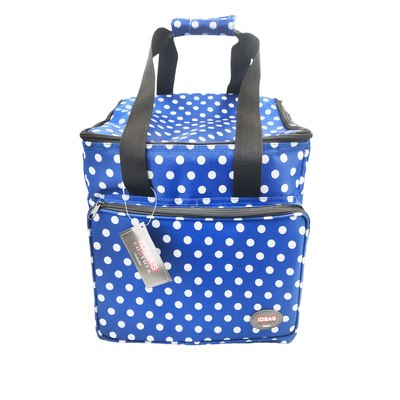 Maleta para Remalladora – Azul con Lunares Blancos