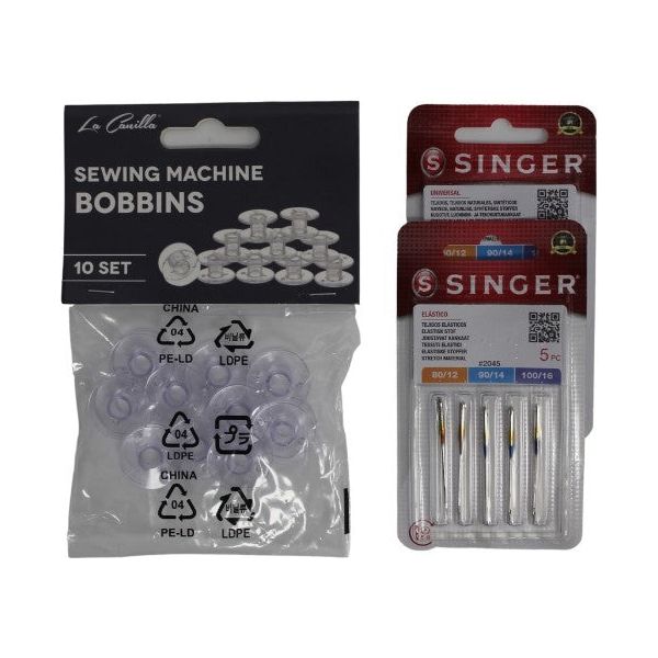 Pack Agujas Singer 2020-2045 + Pack 10 canillas de plástico