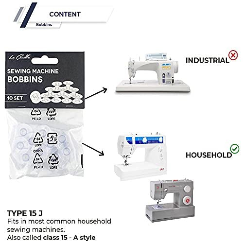 Pack 10 Agujas Singer 2020, 70-80-90-100 + 10 Canillas de Plástico