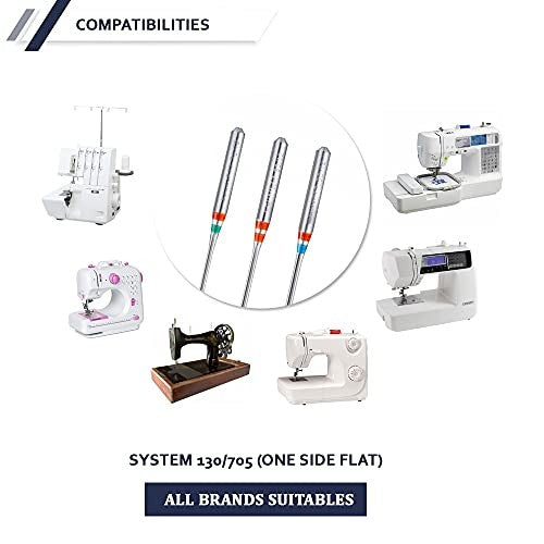 Pack 10 Agujas Singer 2020, 70-80-90-100 + 10 Canillas de Plástico