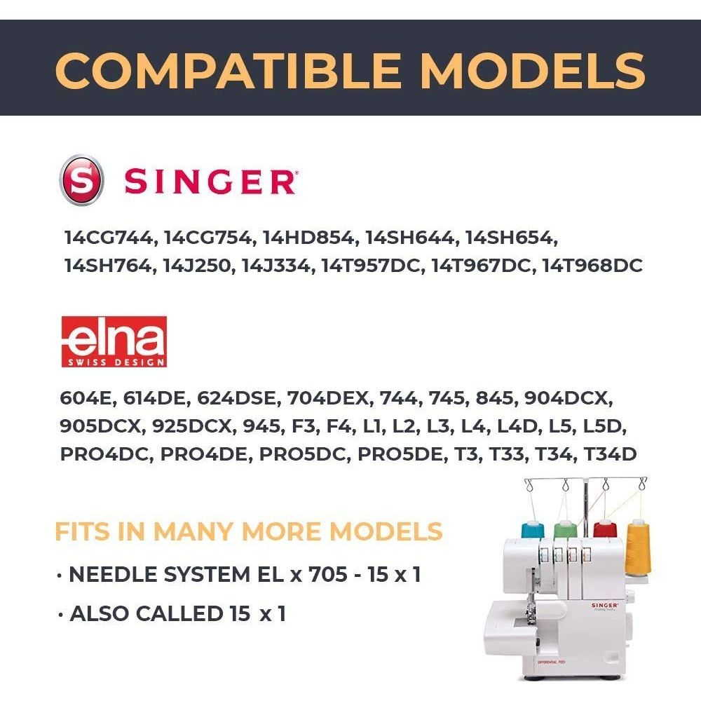 Pack 10 Agujas Singer 2022 Overlock