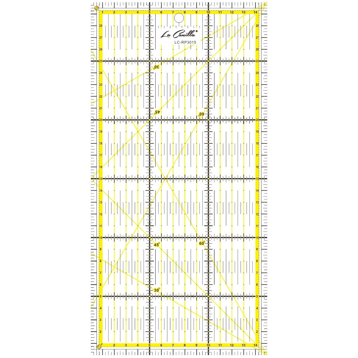 Regla de Patchwork 30x15 (Amarilla)