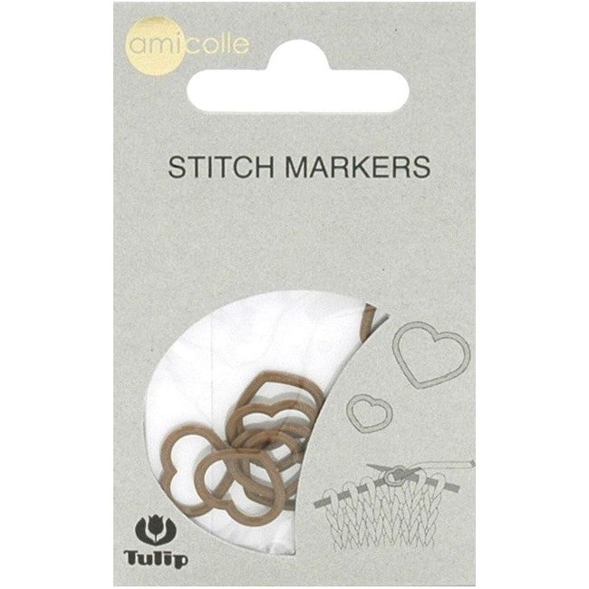 Marcador de puntadas (Corazón marrón) - L