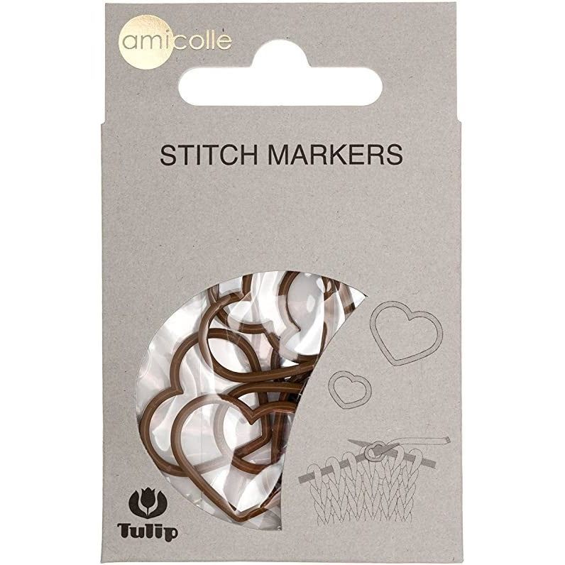 Marcador de puntadas (Corazón marrón) - XL