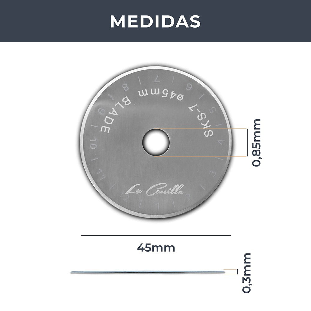 Set de 10 Cuchillas Rectas Ø45mm para Cutter Rotativo