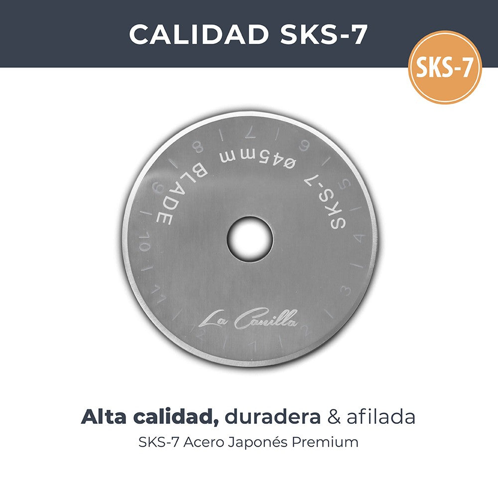 Set de 10 Cuchillas Rectas Ø45mm para Cutter Rotativo