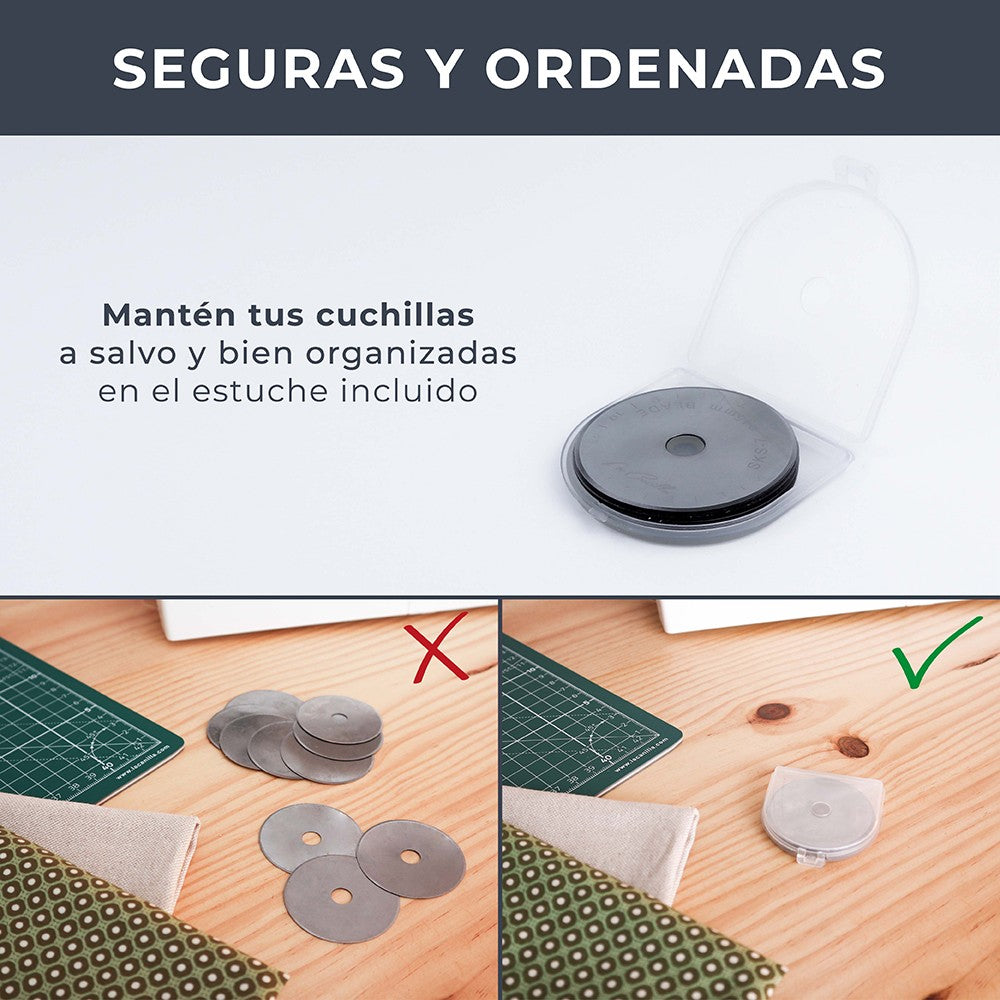 Set de 10 Cuchillas Rectas Ø45mm para Cutter Rotativo