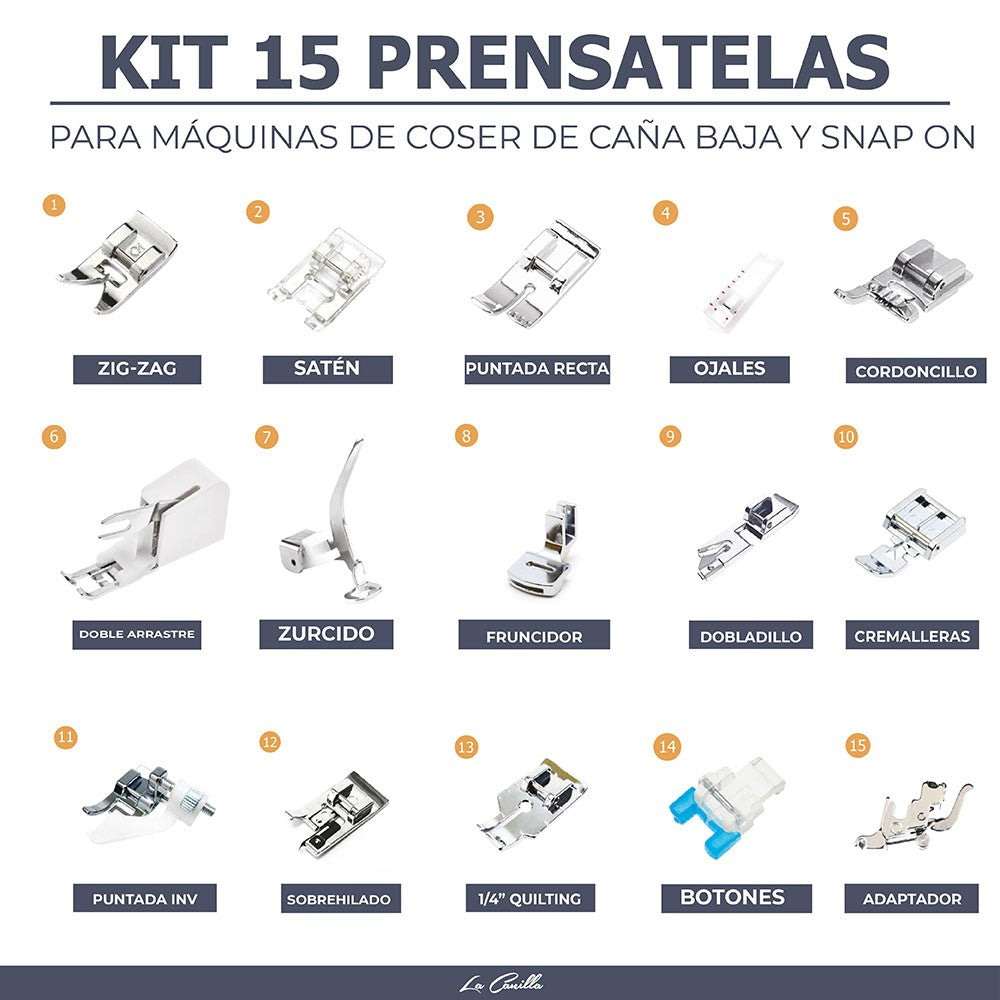 Kit 15 prensatelas universales