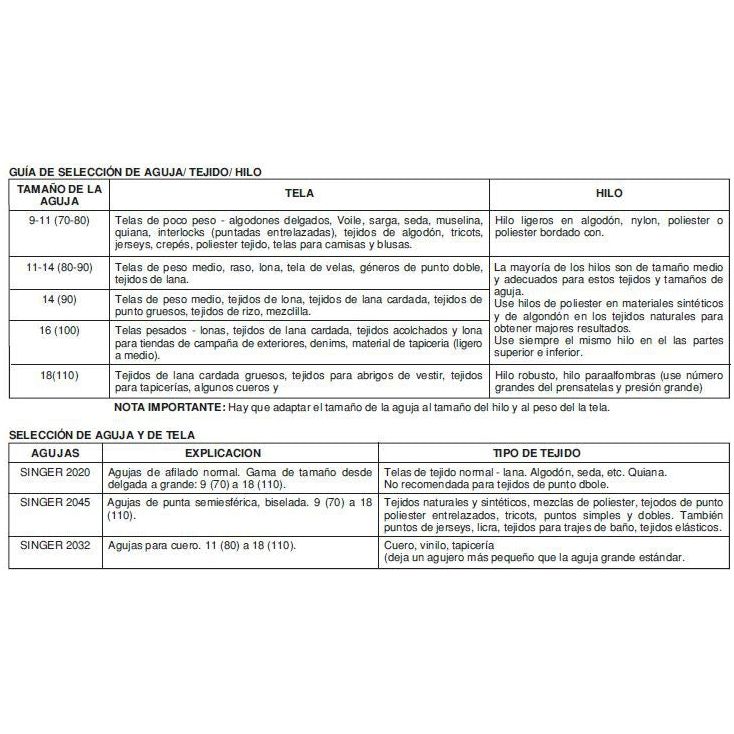 Pack Agujas Singer 2032 90/14 100/16