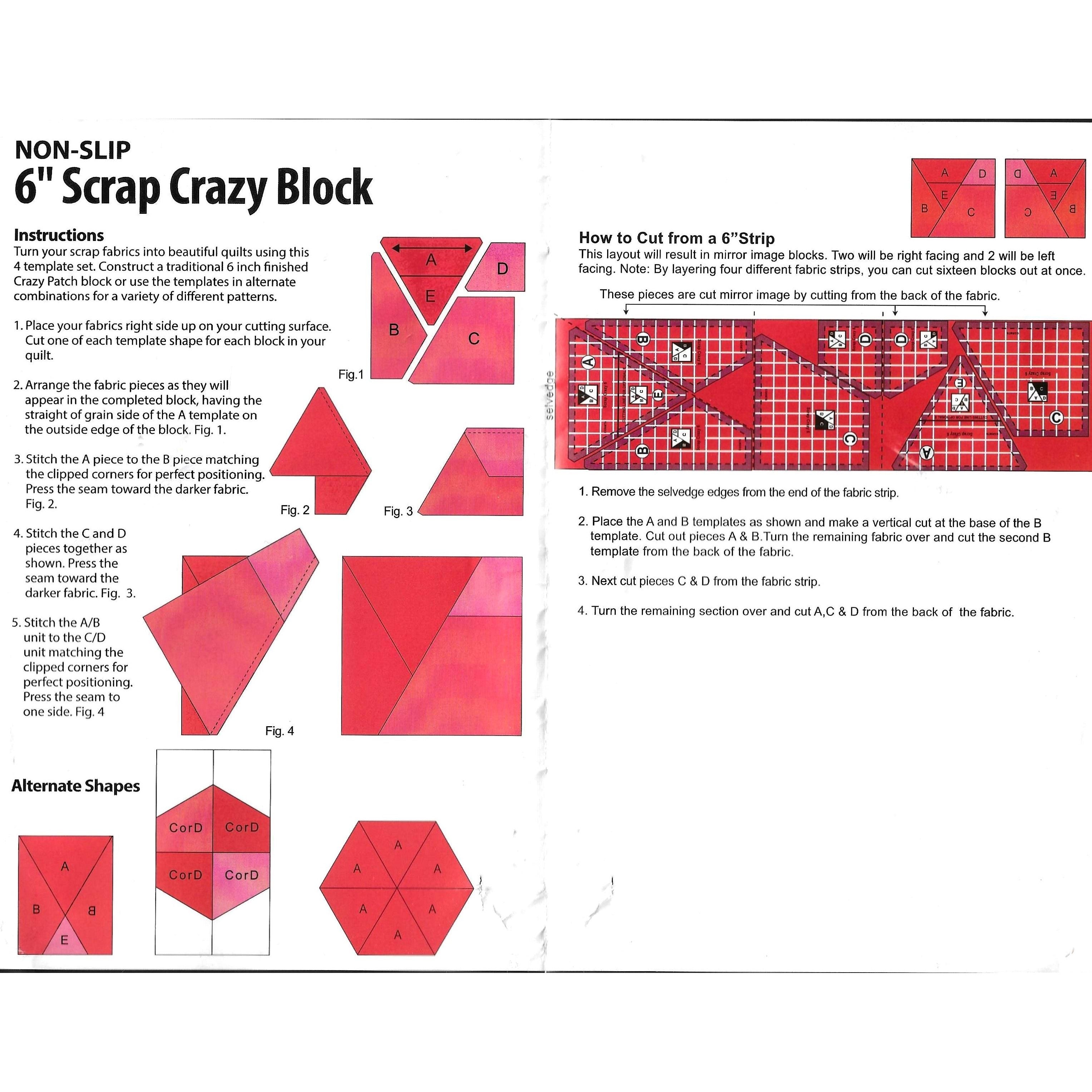 Plantillas para Quilting (Mosaico Acolado) 6”