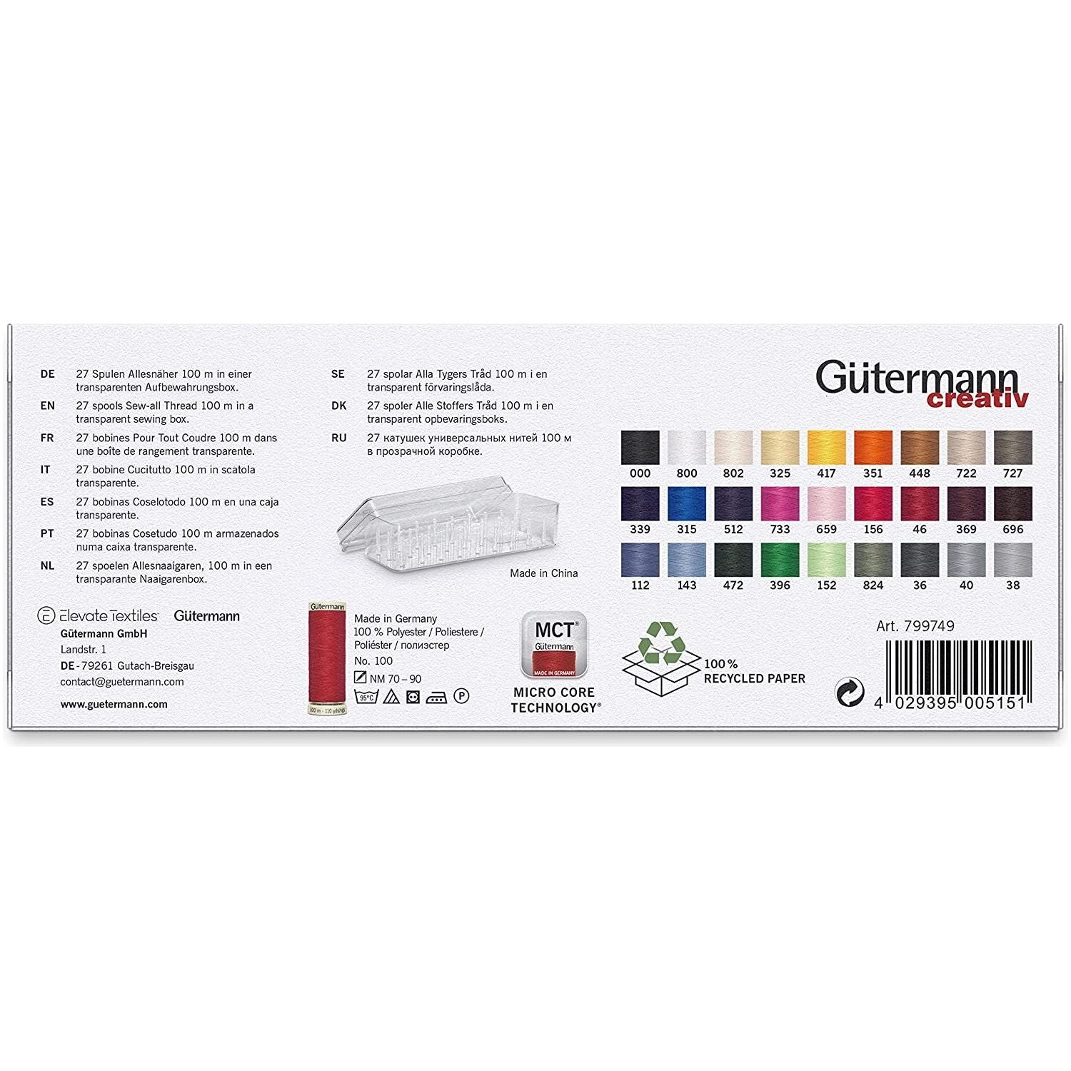 Caja de Hilos Gütermann COSELOTODO 100mts