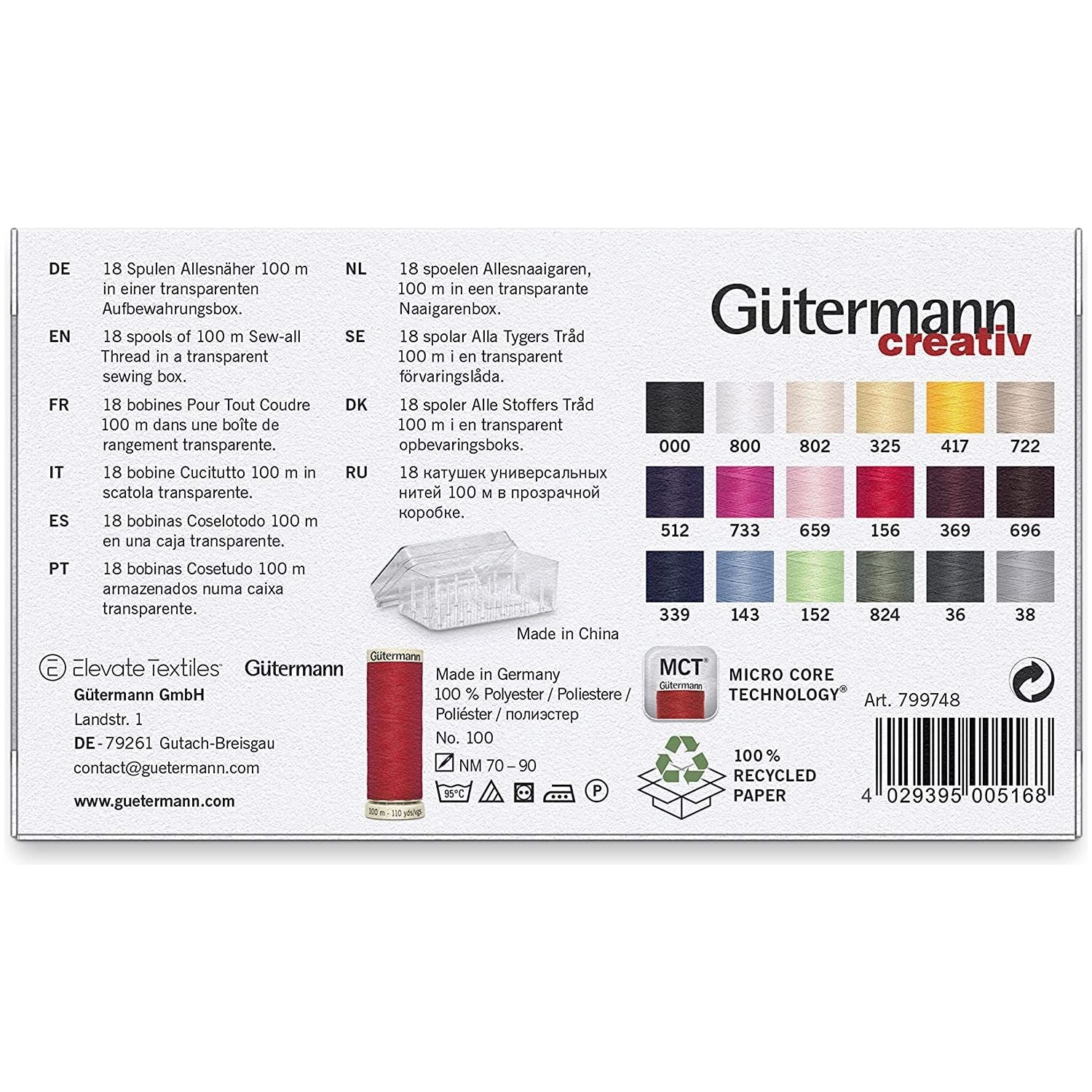 Caja de Hilos Gütermann COSELOTODO 100mts